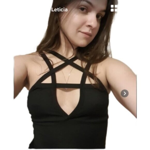 ⚡Women Black Hollow Out Low Chest Pentagram Bodysuit Gothic Dark Street Jumpsuit - Picture 5 of 9